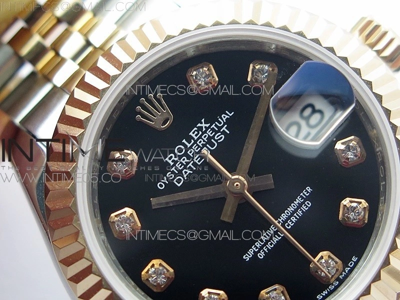 Datejust 28mm 279173 SS RG BP Best Edition Black Crystal Markers Dial on SS RG Jubilee Bracelet ETA2671