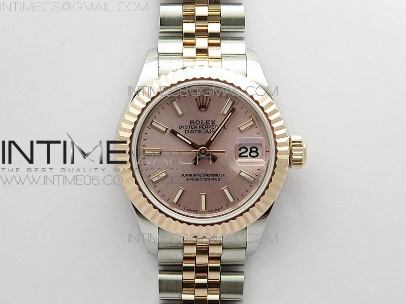 Datejust 28mm 279173 SS RG BP Best Edition Silver Sticks Markers Dial on SS RG Jubilee Bracelet ETA2671