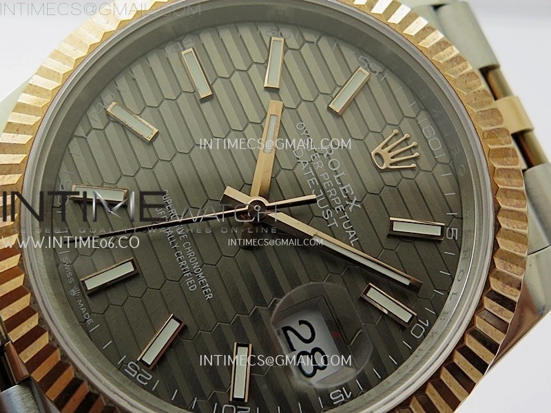 DateJust 126331 904L SS RG JDF 1:1 Best Edition Gray Fluted Dial Stick Markers on Jubilee SS RG Bracelet