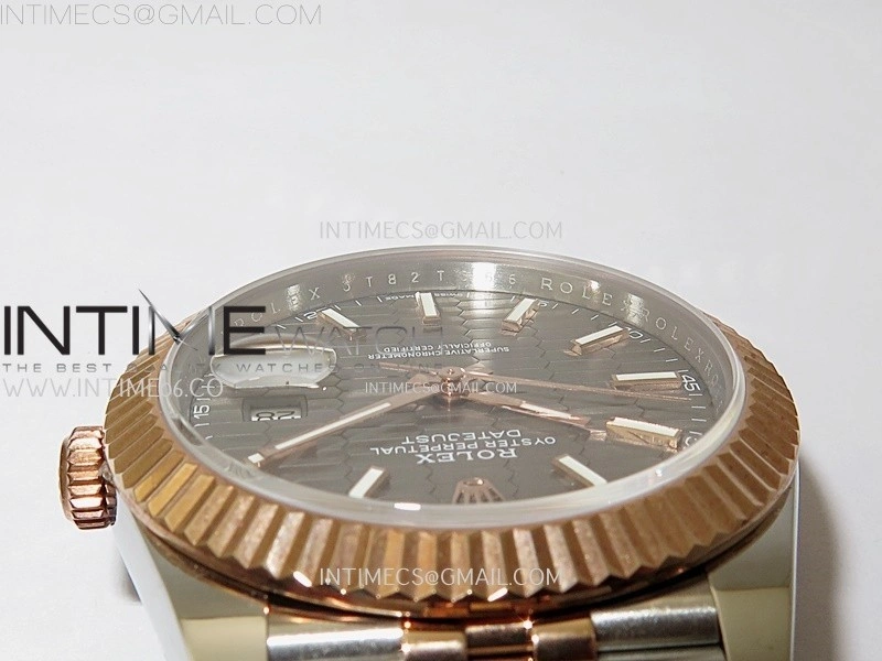 DateJust 126331 904L SS RG JDF 1:1 Best Edition Gray Fluted Dial Stick Markers on Jubilee SS RG Bracelet