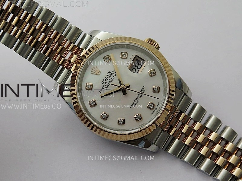 DateJust 126231 904L SS RG JDF 1:1 Best Edition White MOP Dial Diamond Markers on Jubilee SS RG Bracelet