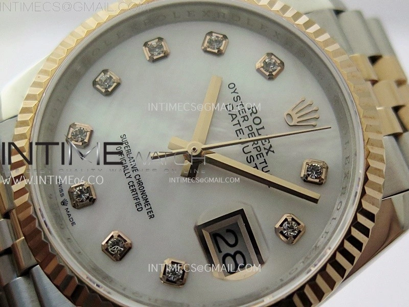 DateJust 126231 904L SS RG JDF 1:1 Best Edition White MOP Dial Diamond Markers on Jubilee SS RG Bracelet