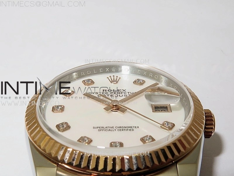 DateJust 126231 904L SS RG JDF 1:1 Best Edition White MOP Dial Diamond Markers on Jubilee SS RG Bracelet