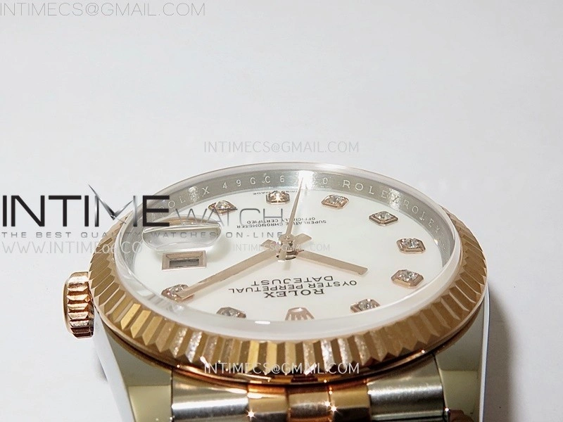 DateJust 126231 904L SS RG JDF 1:1 Best Edition White MOP Dial Diamond Markers on Jubilee SS RG Bracelet