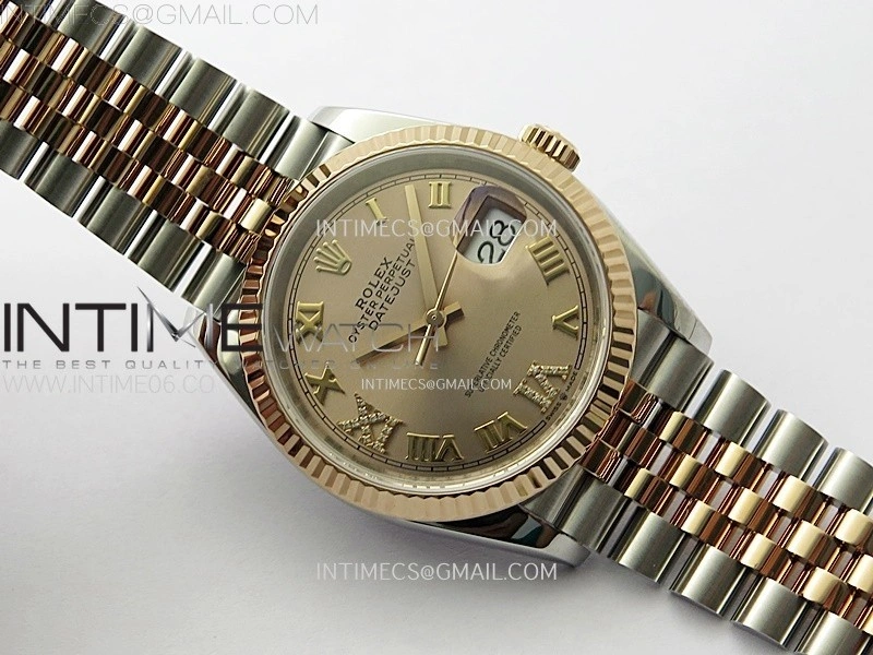 DateJust 36 SS 126231 904L SS RG VSF 1:1 Best Edition Rose Gold Dial Roman Markers on Jubilee Bracelet VS3235