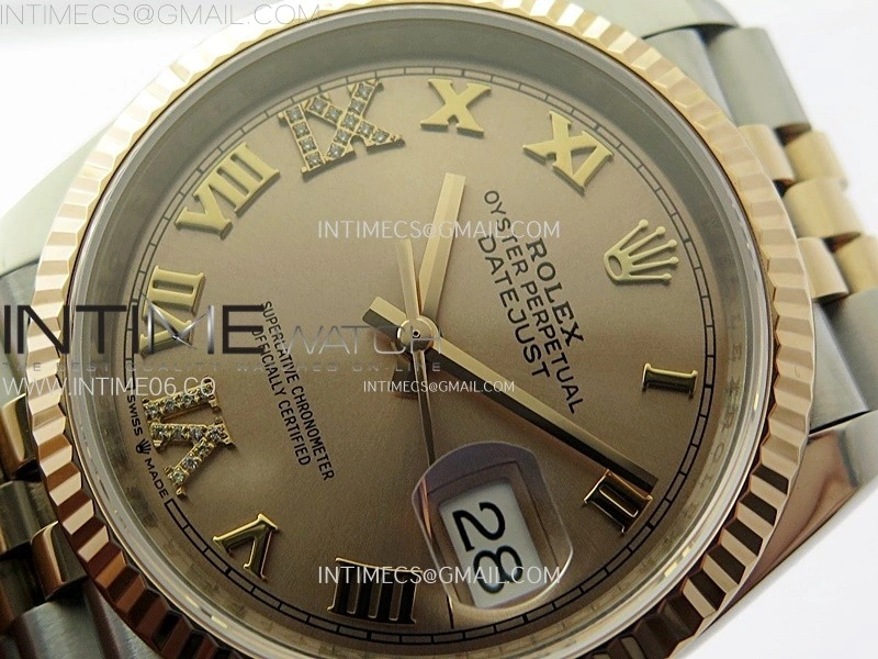 DateJust 36 SS 126231 904L SS RG VSF 1:1 Best Edition Rose Gold Dial Roman Markers on Jubilee Bracelet VS3235