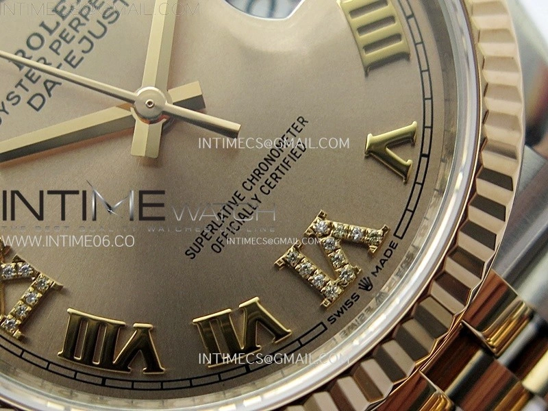 DateJust 36 SS 126231 904L SS RG VSF 1:1 Best Edition Rose Gold Dial Roman Markers on Jubilee Bracelet VS3235