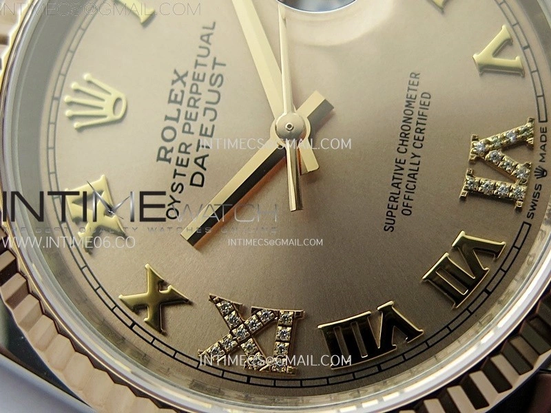 DateJust 36 SS 126231 904L SS RG VSF 1:1 Best Edition Rose Gold Dial Roman Markers on Jubilee Bracelet VS3235