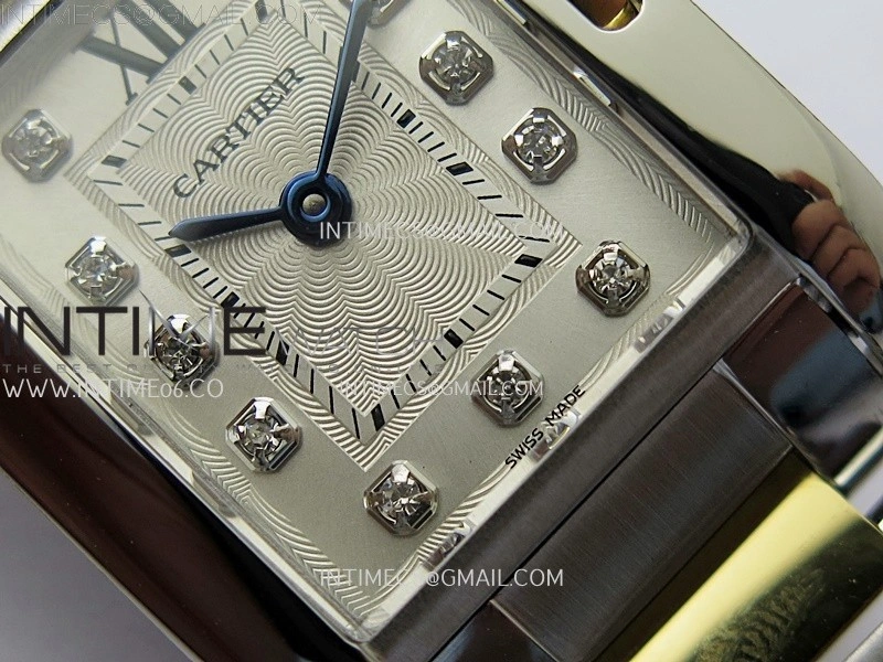 Tank Anglaise 30mm SS YG 8848F 1:1 Best Edition White Dial Diamond Marker on SS Bracelet Ronda Quartz
