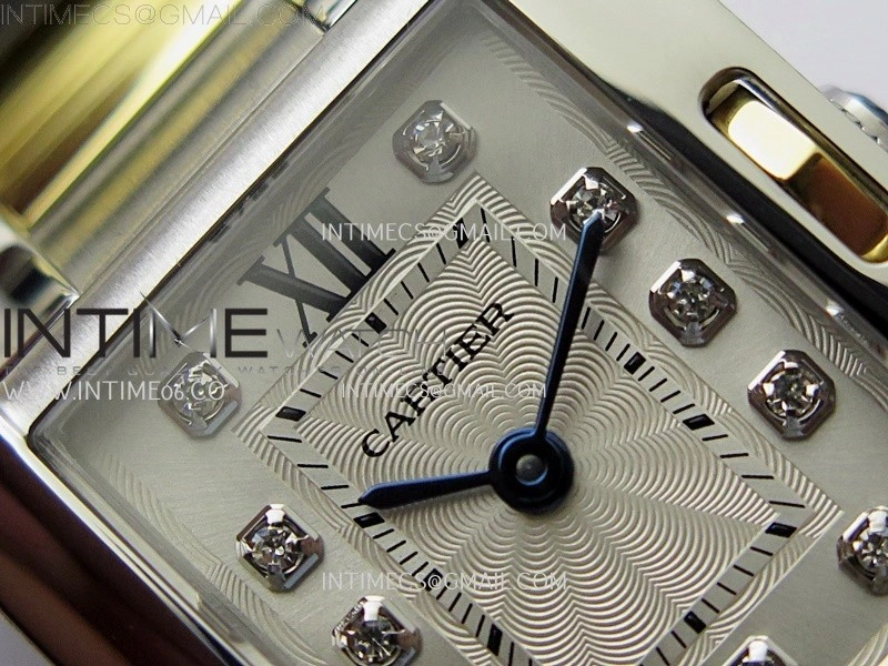 Tank Anglaise 30mm SS YG 8848F 1:1 Best Edition White Dial Diamond Marker on SS Bracelet Ronda Quartz