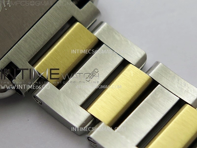 Tank Anglaise 30mm SS YG 8848F 1:1 Best Edition White Dial Diamond Marker on SS Bracelet Ronda Quartz