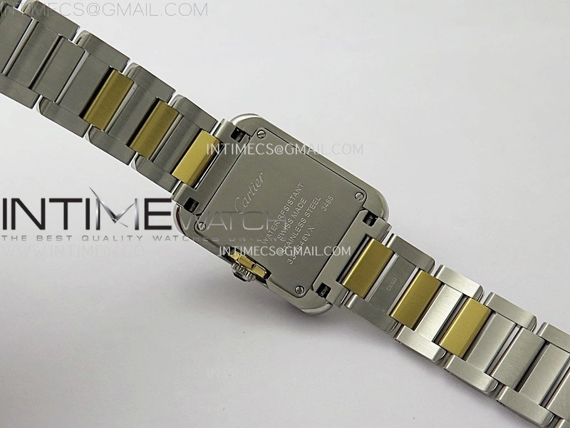 Tank Anglaise 30mm SS YG 8848F 1:1 Best Edition White Dial Diamond Marker on SS Bracelet Ronda Quartz