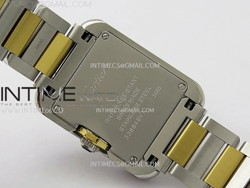 Tank Anglaise 30mm SS YG 8848F 1:1 Best Edition White Dial Diamond Marker on SS Bracelet Ronda Quartz