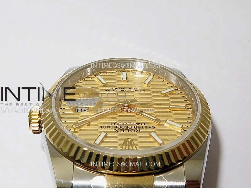DateJust 126233 36mm 904L SS YG AR+F 1:1 Best Edition Gold Fluted Dial Stick Marker On Oyster Bracelet DD3235