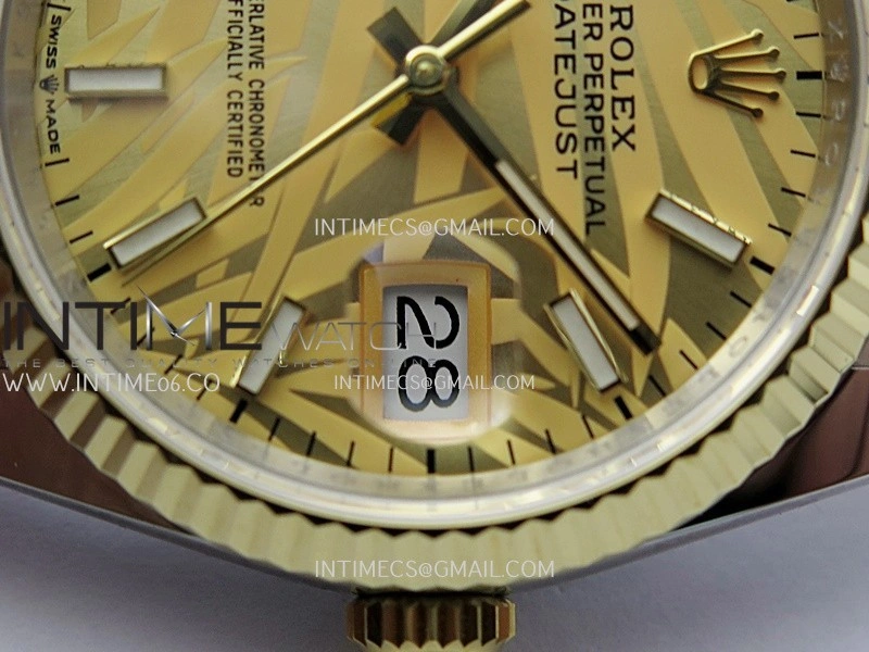 DateJust 126233 36mm 904L SS YG AR+F 1:1 Best Edition Gold Leaves Dial Stick Marker On Oyster Bracelet DD3235