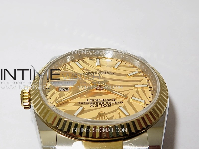 DateJust 126233 36mm 904L SS YG AR+F 1:1 Best Edition Gold Leaves Dial Stick Marker On Oyster Bracelet DD3235