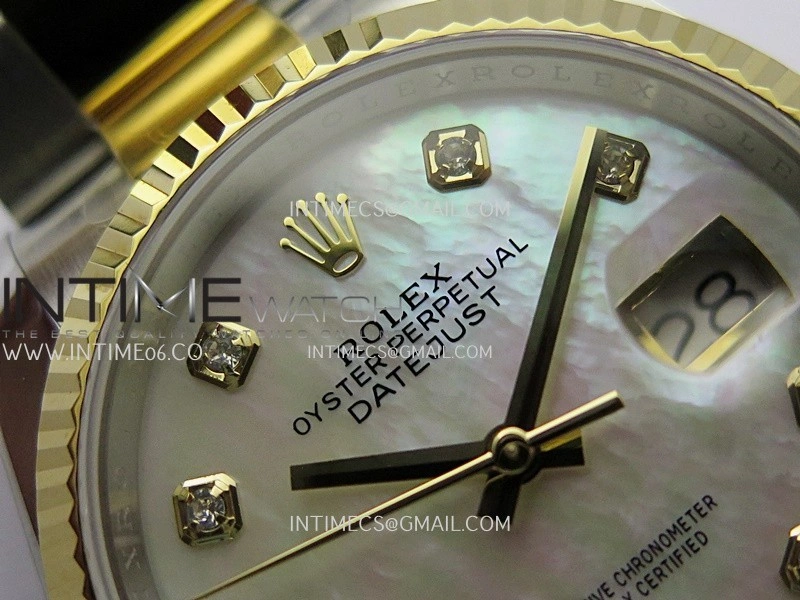 DateJust 126233 36mm 904L SS YG AR+F 1:1 Best Edition White MOP Dial Diamond Marker On Oyster Bracelet DD3235