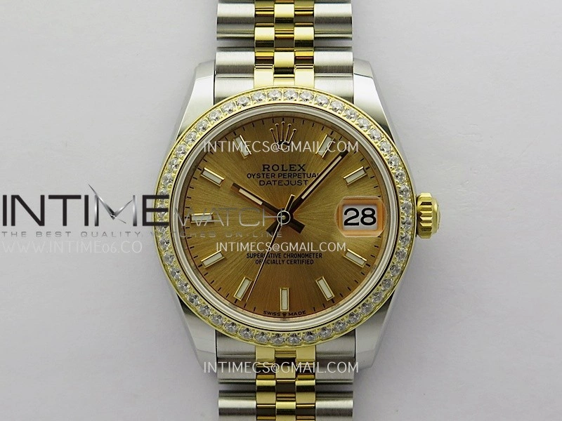 DateJust 31mm 904L SS YG AR+F Best Edition Gold Dial Stick Marker On 904L SS YG Jubilee Bracelet A2236