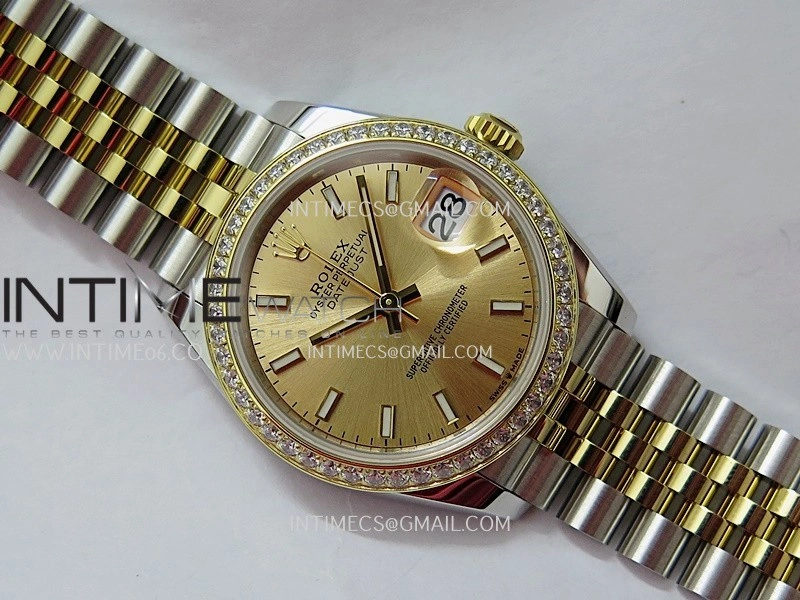 DateJust 31mm 904L SS YG AR+F Best Edition Gold Dial Stick Marker On 904L SS YG Jubilee Bracelet A2236