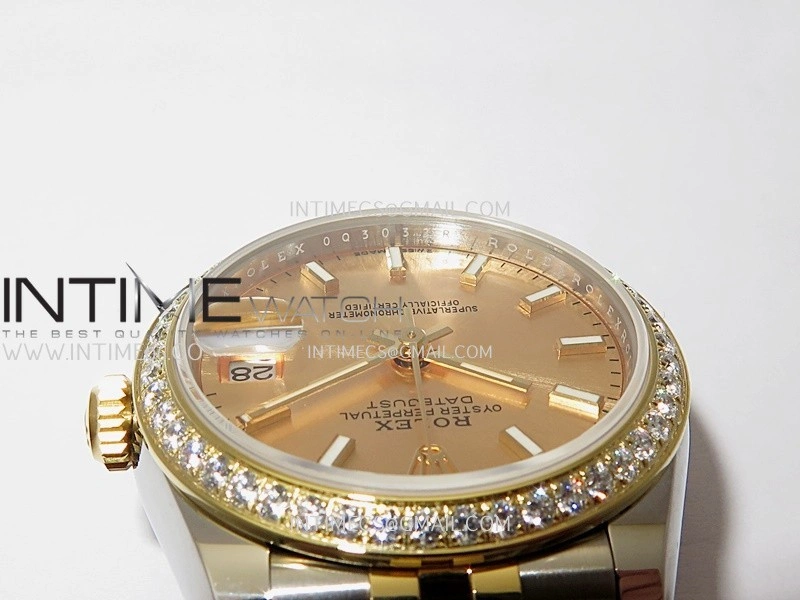 DateJust 31mm 904L SS YG AR+F Best Edition Gold Dial Stick Marker On 904L SS YG Jubilee Bracelet A2236