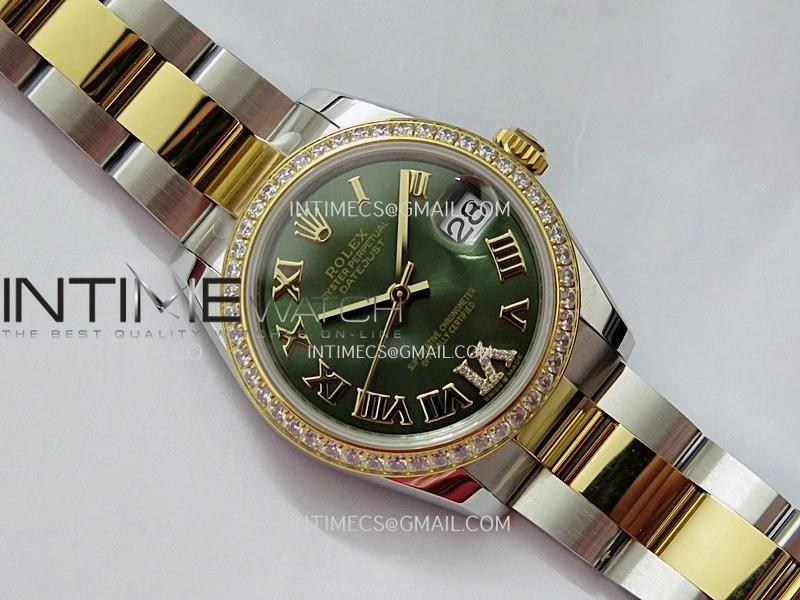 DateJust 31mm 904L SS YG AR+F Best Edition Green Dial Roman Marker On 904L SS YG Oyster Bracelet A2236