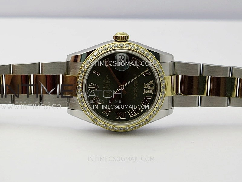 DateJust 31mm 904L SS YG AR+F Best Edition Green Dial Roman Marker On 904L SS YG Oyster Bracelet A2236