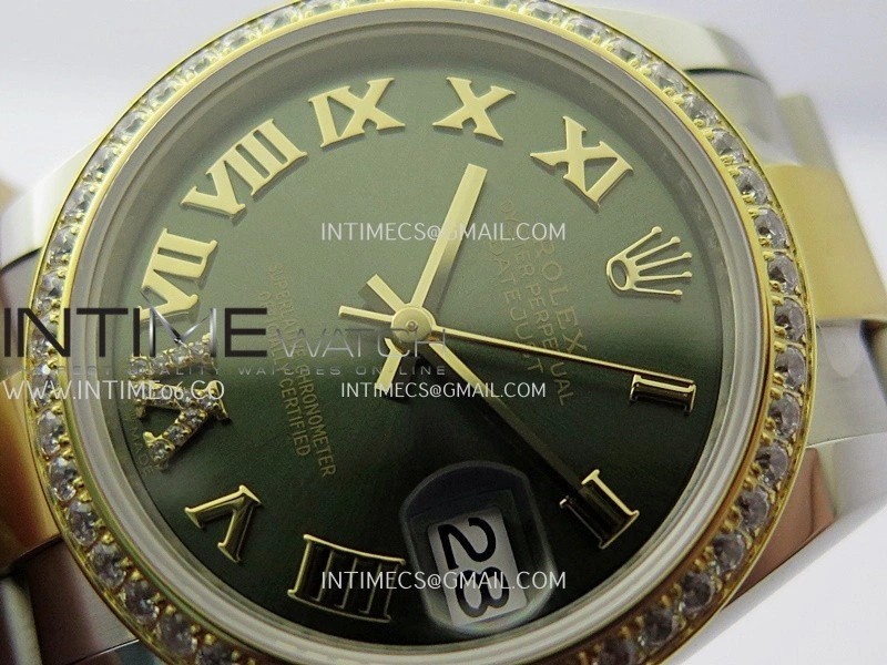 DateJust 31mm 904L SS YG AR+F Best Edition Green Dial Roman Marker On 904L SS YG Oyster Bracelet A2236
