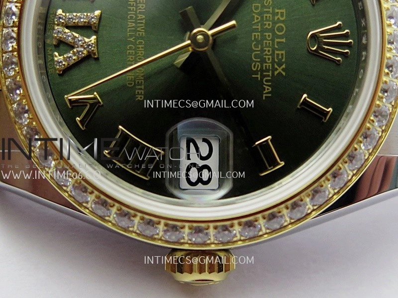 DateJust 31mm 904L SS YG AR+F Best Edition Green Dial Roman Marker On 904L SS YG Oyster Bracelet A2236