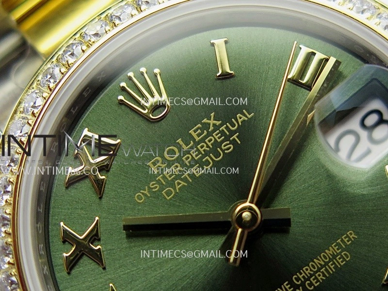 DateJust 31mm 904L SS YG AR+F Best Edition Green Dial Roman Marker On 904L SS YG Oyster Bracelet A2236