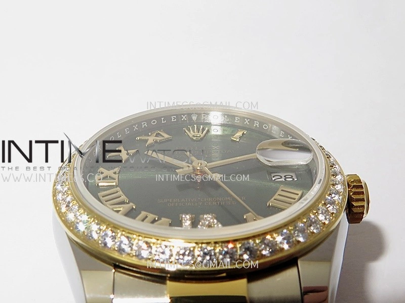 DateJust 31mm 904L SS YG AR+F Best Edition Green Dial Roman Marker On 904L SS YG Oyster Bracelet A2236