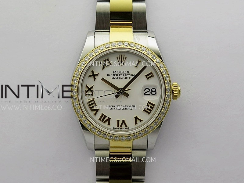 DateJust 31mm 904L SS YG AR+F Best Edition White Dial Roman Marker On 904L SS YG Oyster Bracelet A2236