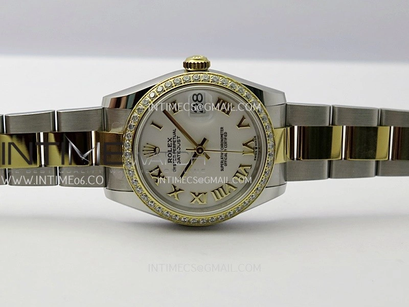 DateJust 31mm 904L SS YG AR+F Best Edition White Dial Roman Marker On 904L SS YG Oyster Bracelet A2236