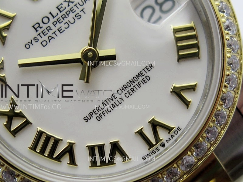 DateJust 31mm 904L SS YG AR+F Best Edition White Dial Roman Marker On 904L SS YG Oyster Bracelet A2236