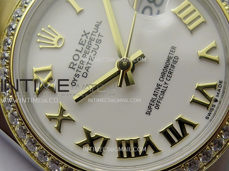 DateJust 31mm 904L SS YG AR+F Best Edition White Dial Roman Marker On 904L SS YG Oyster Bracelet A2236