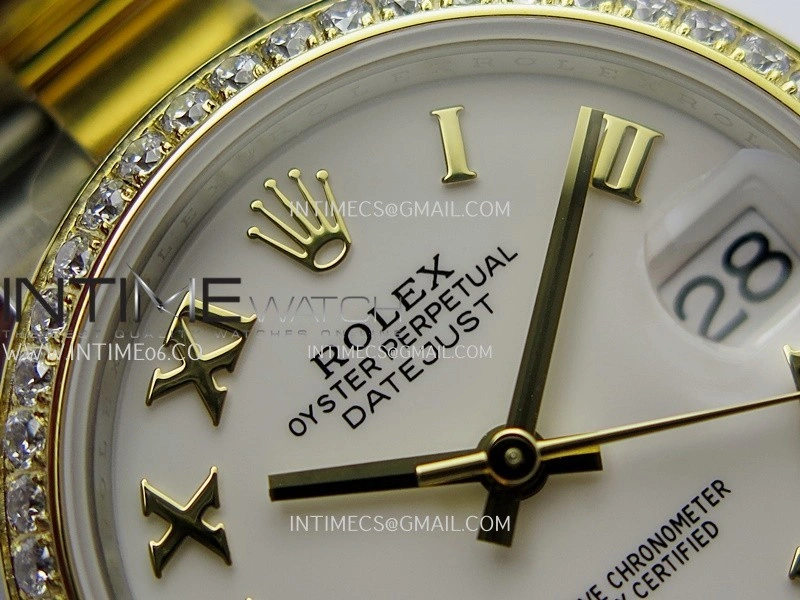 DateJust 31mm 904L SS YG AR+F Best Edition White Dial Roman Marker On 904L SS YG Oyster Bracelet A2236