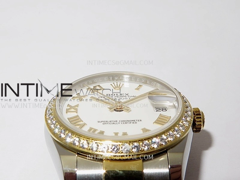 DateJust 31mm 904L SS YG AR+F Best Edition White Dial Roman Marker On 904L SS YG Oyster Bracelet A2236