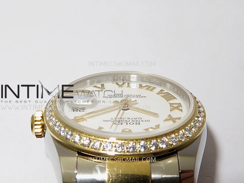 DateJust 31mm 904L SS YG AR+F Best Edition White Dial Roman Marker On 904L SS YG Oyster Bracelet A2236