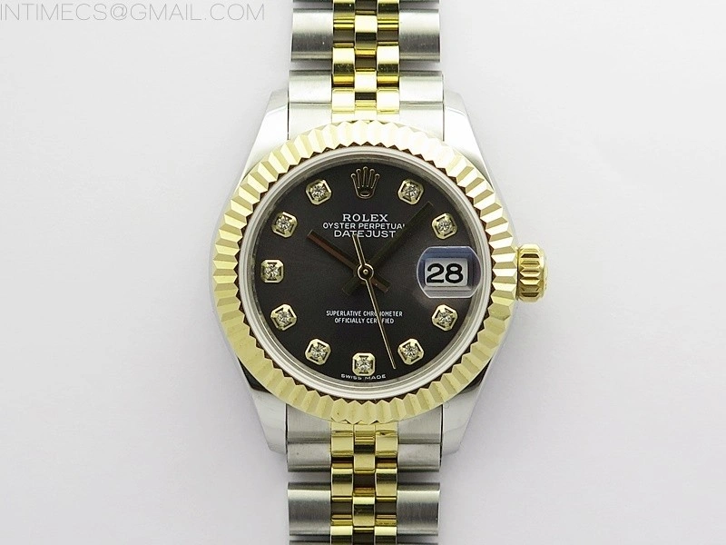 Datejust 28mm 279173 SS YG BP Best Edition Gray Crystals Markers Dial on SS YG Jubilee Bracelet ETA2671