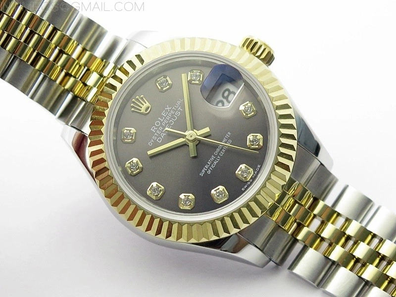 Datejust 28mm 279173 SS YG BP Best Edition Gray Crystals Markers Dial on SS YG Jubilee Bracelet ETA2671