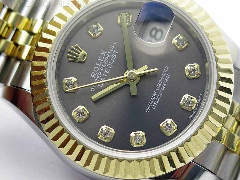 Datejust 28mm 279173 SS YG BP Best Edition Gray Crystals Markers Dial on SS YG Jubilee Bracelet ETA2671
