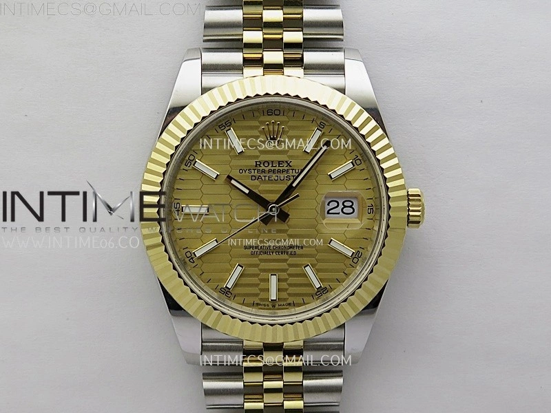 DateJust 126333 904L SS YG JDF 1:1 Best Edition Gold Fluted Dial Stick Markers on Jubilee SS YG Bracelet