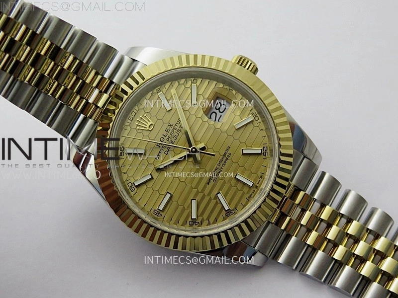 DateJust 126333 904L SS YG JDF 1:1 Best Edition Gold Fluted Dial Stick Markers on Jubilee SS YG Bracelet