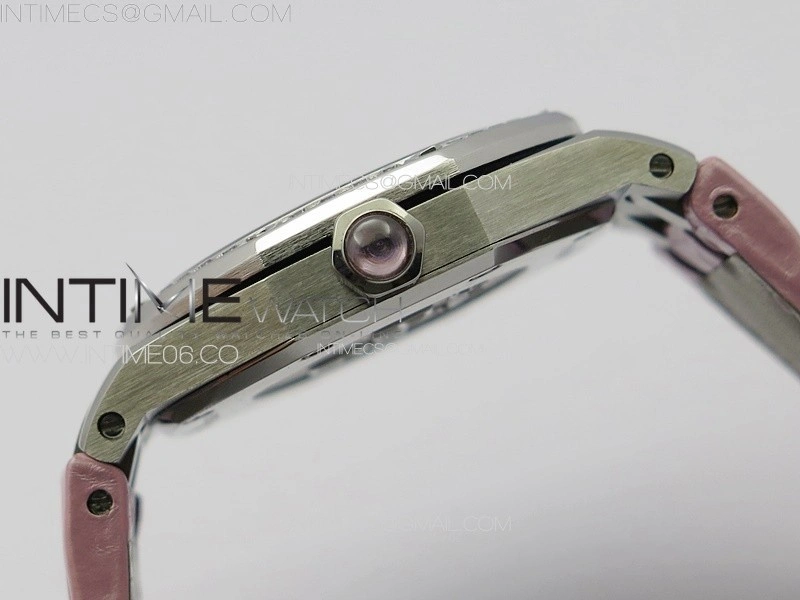 Lady Royal Oak 33mm 67620ST SS APSF 1:1 Best Edition Pink Textured Dial on Pink Leather Strap RONDA Quartz
