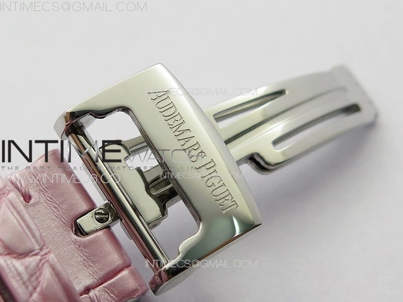 Lady Royal Oak 33mm 67620ST SS APSF 1:1 Best Edition Pink Textured Dial on Pink Leather Strap RONDA Quartz