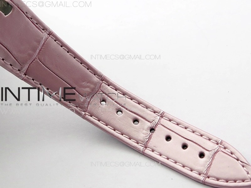 Lady Royal Oak 33mm 67620ST SS APSF 1:1 Best Edition Pink Textured Dial on Pink Leather Strap RONDA Quartz