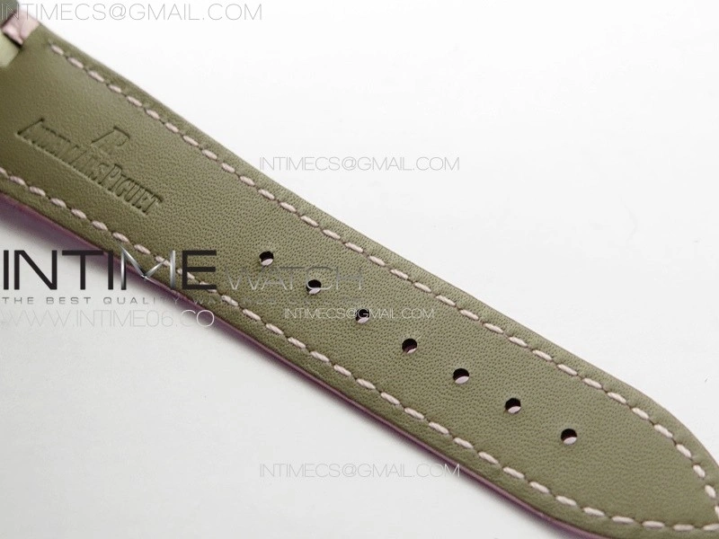 Lady Royal Oak 33mm 67620ST SS APSF 1:1 Best Edition Pink Textured Dial on Pink Leather Strap RONDA Quartz