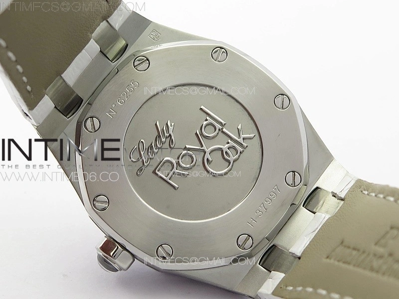 Lady Royal Oak 33mm 67620ST SS APSF 1:1 Best Edition Pink Textured Dial on Pink Leather Strap RONDA Quartz