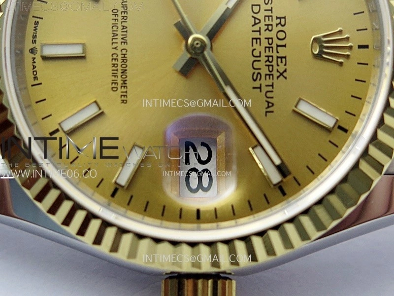DateJust 36MM 126233 SS YG APSF 1:1 Best Edition Gold Dial Stick Markers on SS YG Jubilee Bracelet SA3235