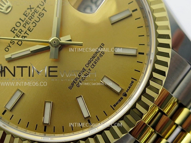 DateJust 36MM 126233 SS YG APSF 1:1 Best Edition Gold Dial Stick Markers on SS YG Jubilee Bracelet SA3235