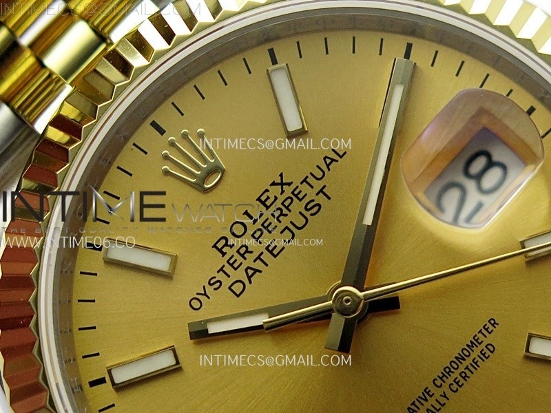 DateJust 36MM 126233 SS YG APSF 1:1 Best Edition Gold Dial Stick Markers on SS YG Jubilee Bracelet SA3235